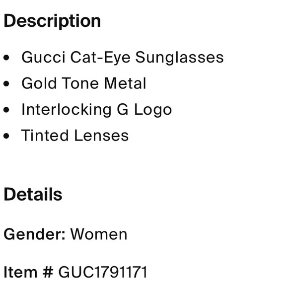 GUCCI Cat Eye Sunglasses GG0538S - Picture 11 of 11